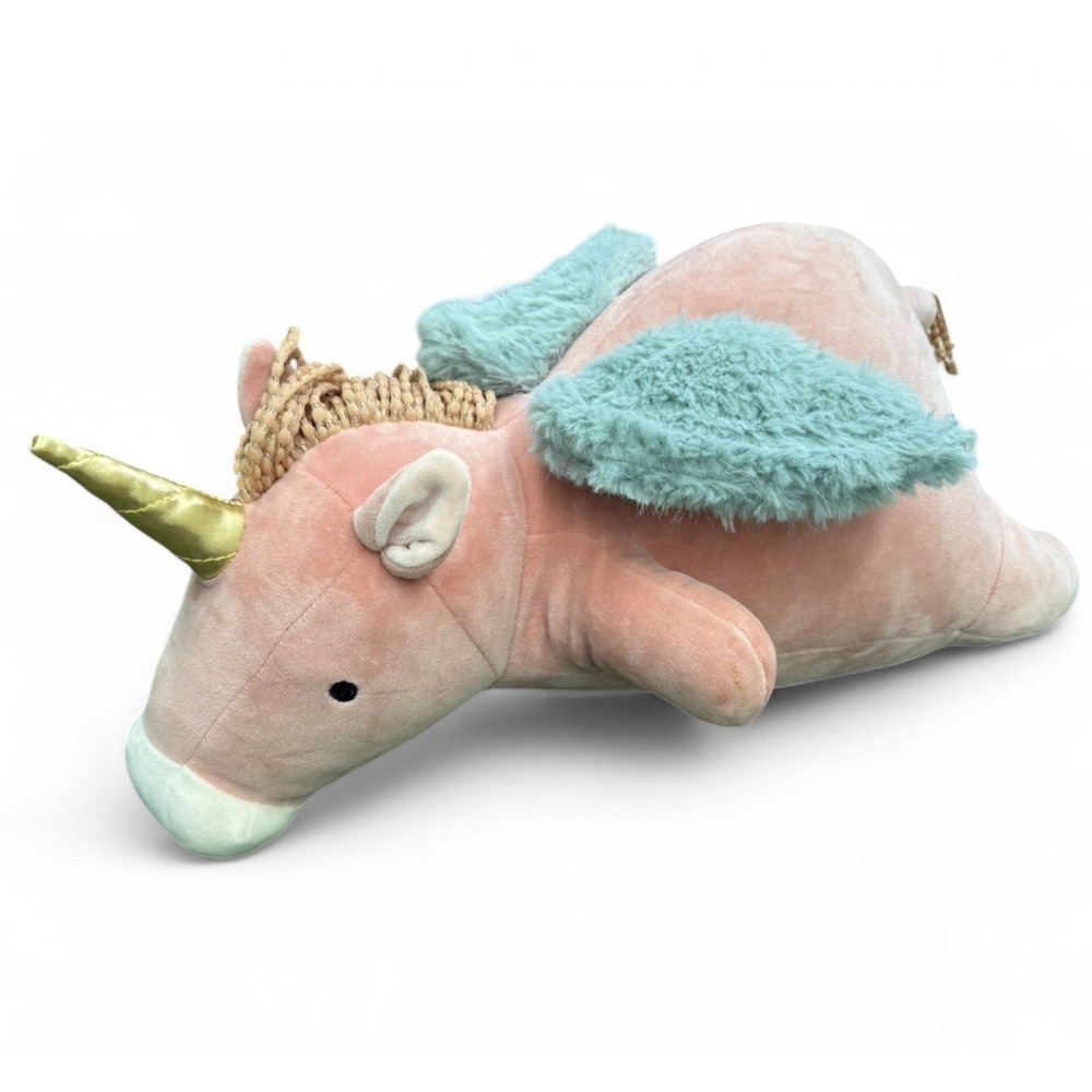 Pillowfort Weighted Plush Stuffed Pillow Pegasus Pink 20" x 7" 3 Lbs New Tags
